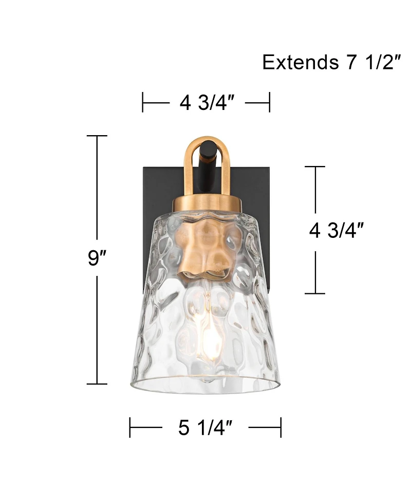 Possini Euro Design Possini Euro Shadia 9" High Brass Water Glass Wall Sconce
