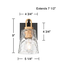 Possini Euro Design Possini Euro Shadia 9" High Brass Water Glass Wall Sconce