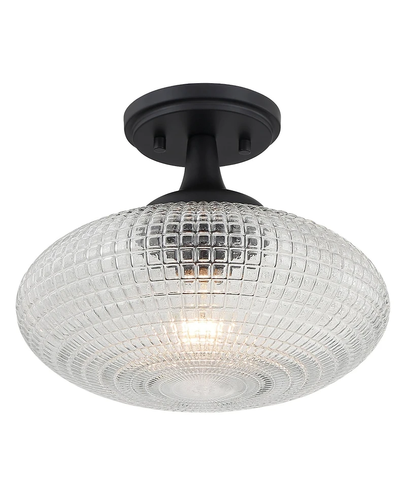 Possini Euro Design Possini Euro Voltri 12"W Matte and Vintage Glass Ceiling Light