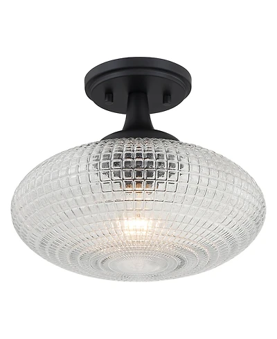 Possini Euro Design Possini Euro Voltri 12"W Matte and Vintage Glass Ceiling Light