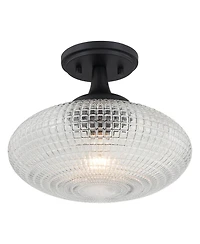 Possini Euro Design Possini Euro Voltri 12"W Matte and Vintage Glass Ceiling Light