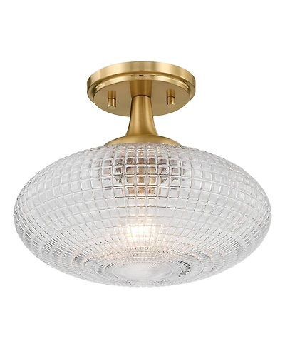 Possini Euro Design Possini Euro Voltri 12"W Warm Brass and Vintage Glass Ceiling Light