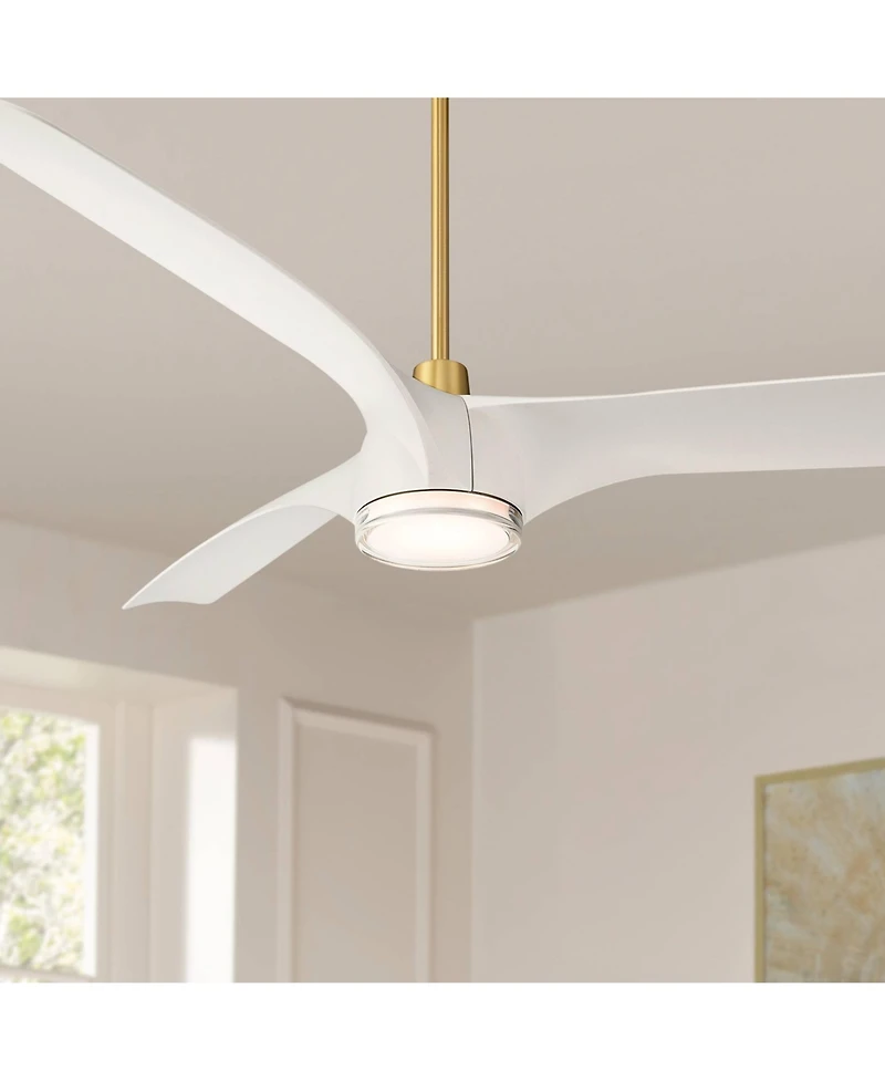 Casa Vieja 60" Artistry Soft Brass Led Damp Ceiling Fan