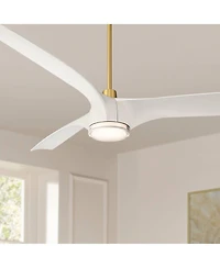 Casa Vieja 60" Artistry Soft Brass Led Damp Ceiling Fan