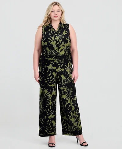 Anne Klein Plus Pull-On High-Rise Wide-Leg Pants