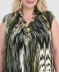Anne Klein Plus Extended-Shoulder Cowlneck Blouse