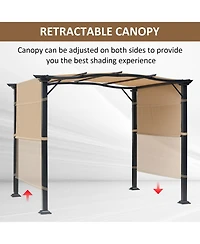 Outsunny 8'x10' Outdoor Retractable Sun Shade Cove Modern Roof Backyard Patio