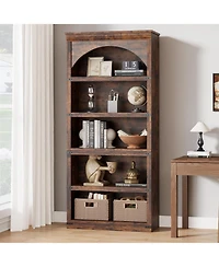 gaomon Tall Farmhouse Arched Bookcase