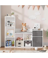 gaomon Kids Bookshelf and Toy Storage with Reading Nook and Seat Cushion