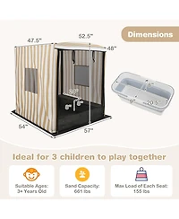 Slickblue Children's Wooden Sandbox with Shade Canopy