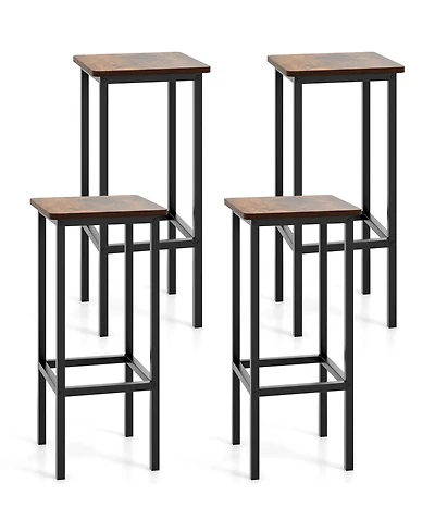 Sugift Counter Height Bar Stools Set of Two with Metal Legs and Footrest