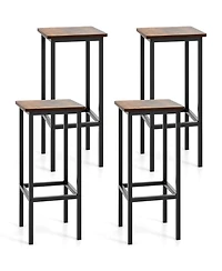 Sugift Counter Height Bar Stools Set of Two with Metal Legs and Footrest
