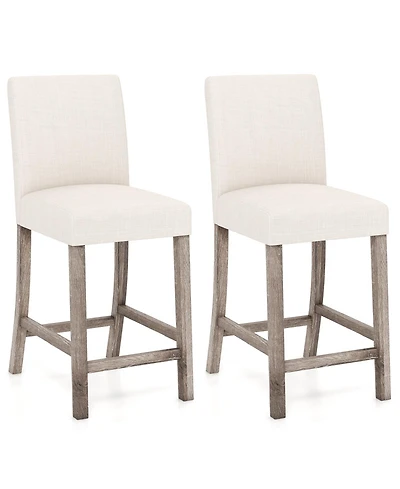 Sugift Counter Height Bar Stools Set of Two with Back and Footrest