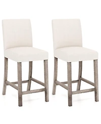 Sugift Counter Height Bar Stools Set of Two with Back and Footrest