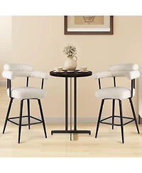 Sugift Swivel Counter Height Bar Stools Set of Two with Curved Back