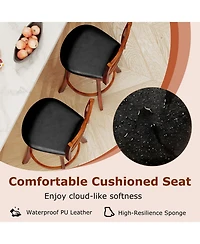 Sugift Swivel Bar Stools Set of Two with Backrest and Footrest