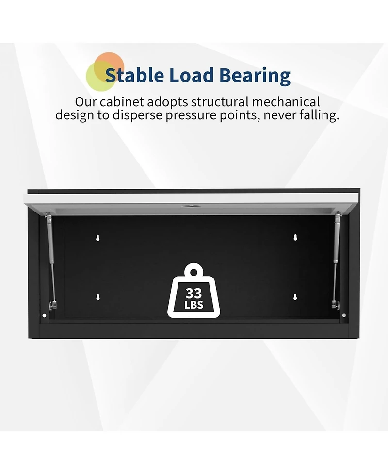 gaomon Wall Mounted Storage Cabinet with Doors, Floating Cabinet for Tools, Garage, Basement, Kitchen, Warehouse