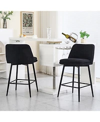 Clihome Set of 2 Counter Height Swivel Bar Stools, Barstools, 25.6" Seat Stools