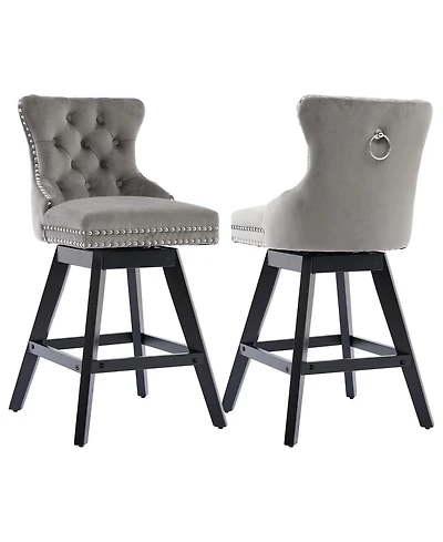 Rainsken Velvet Bar Stools Set of 2