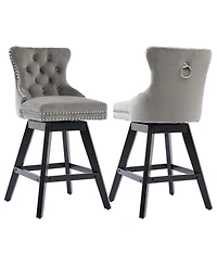 Rainsken Velvet Bar Stools Set of 2