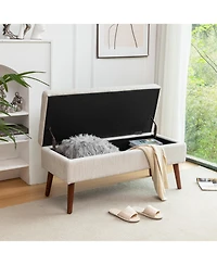 Clihome Storage Ottoman Bench for Bedroom End of Bed Bench Foot of Bed Bench Entryway Bench