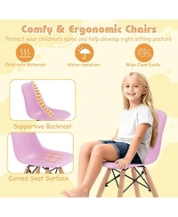 Sugift Five Piece Kids Colorful Table Set with Four Chairs