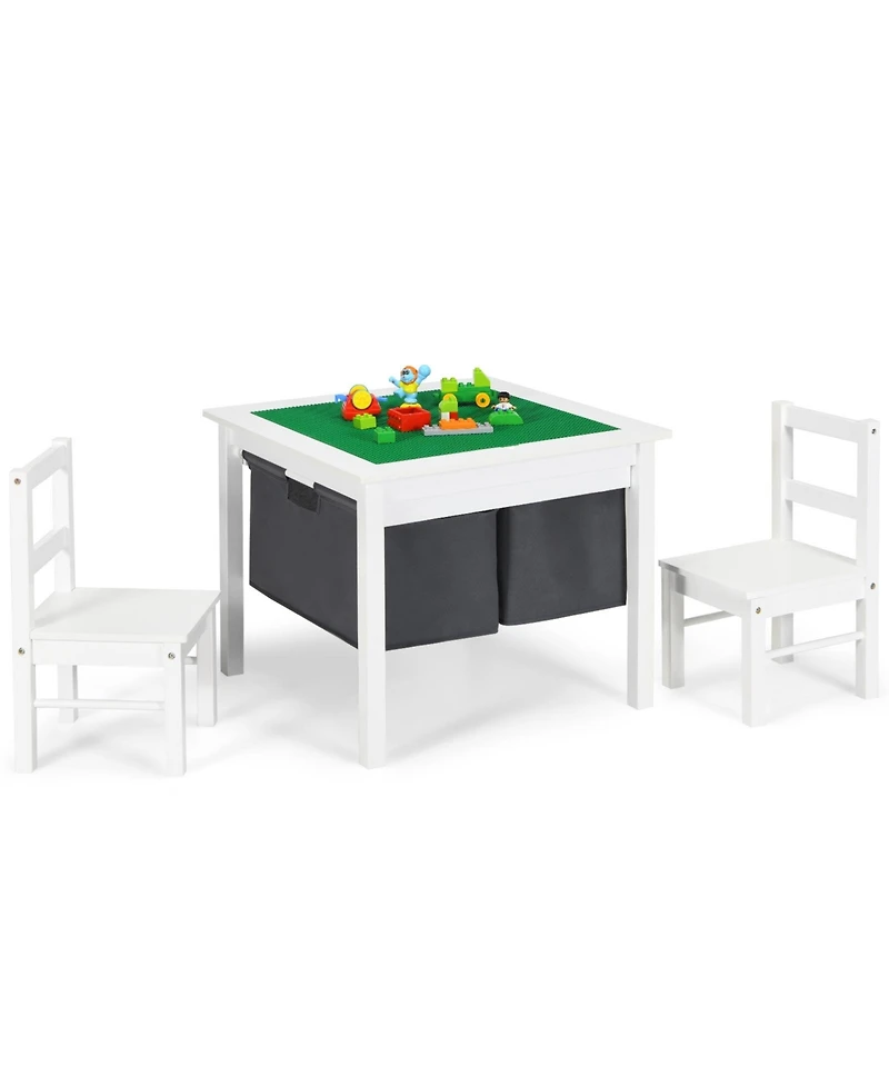 Sugift 2 in 1 Kids Activity Table and Chairs Set with Storage