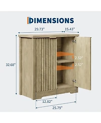 gaomon Buffet Sideboard Cabinet with Fluted Doors, Adjustable Shelves, Modern Accent Storage Console for Dining Room, Living Room