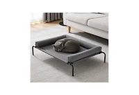 Zeus and Ruta Elevated Cat Bed for Large Cats Portable Raised Cat Cot with Xl Gray Pillow Indoor Outdoor Use
