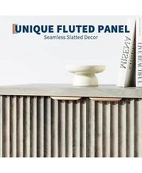 gaomon Buffet Sideboard Cabinet with Fluted Doors, Adjustable Shelves, Modern Accent Storage Console for Dining Room, Living Room