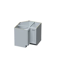 Boyel Living W36" Dove Lazy Susan Corner Base Cabinet with Full Overlay Hdf Doors and Dovetail Drawer