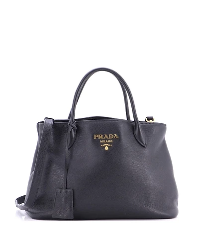 Pre-Owned Prada Medium Dual Strap Convertible Open Tote Vitello Daino