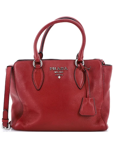 Pre-Owned Prada Medium Convertible Shopping Tote Vitello Daino