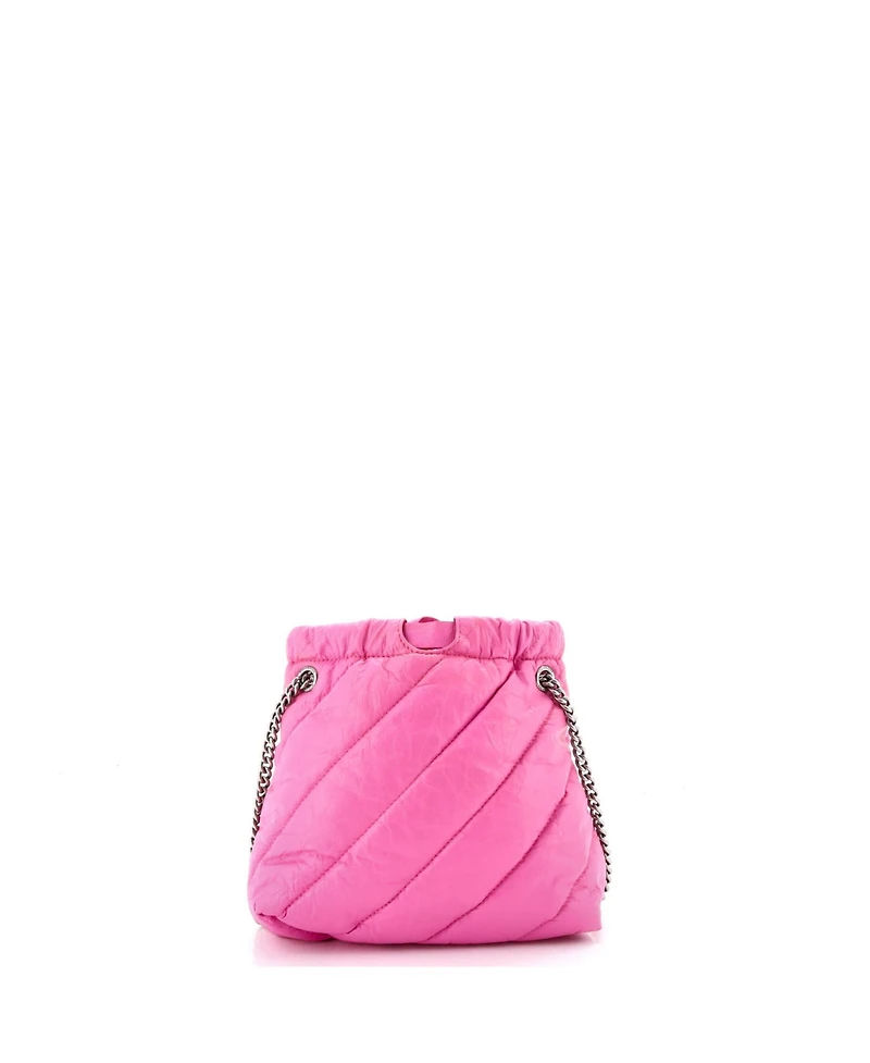 Pre-Owned Balenciaga Xs Crush Chain Tote Quilted Crushed Calfskin