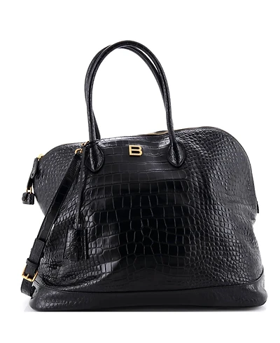 Pre-Owned Balenciaga Large Ville Bag Embossed Leather