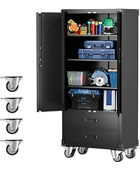 gaomon 67in Garage Storage Cabinet with Door Pegboard,Lockable Metal Storage Cabinet with Adjustable Shelves
