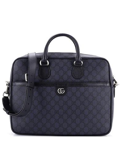 Pre-Owned Gucci Medium Ophidia Zip Around Pocket Briefcase Gg Coated Canvas