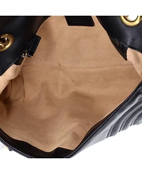 Pre-Owned Gucci Small Gg Marmont Flap Bag Matelasse Leather