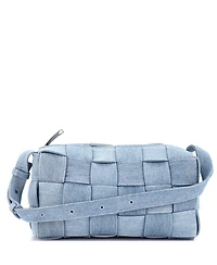 Pre-Owned Bottega Veneta Brick Cassette Shoulder Bag Maxi Intrecciato Denim
