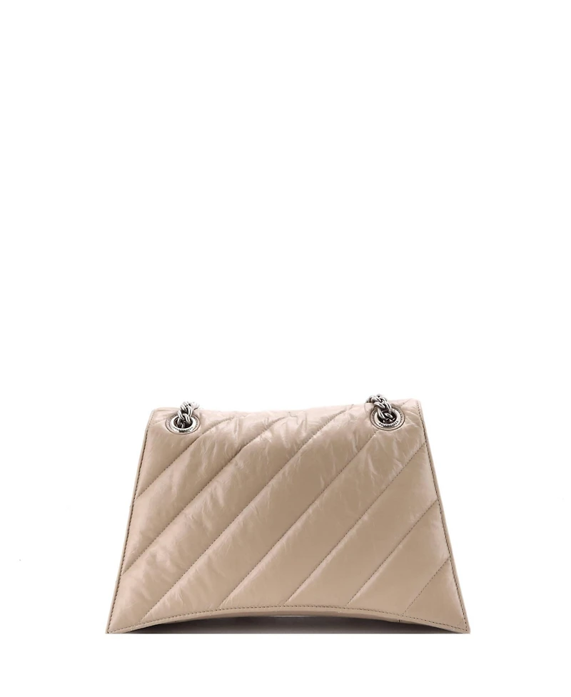 Pre-Owned Balenciaga Medium Crush Chain Flap Bag Quilted Crushed Calfskin