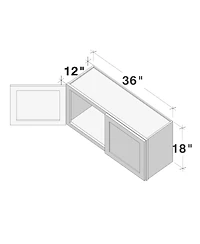Boyel Living W36" Dove Short Wall Cabinet with Full Overlay Door for Custom Kitchen or Bathroom
