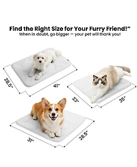Aronkl Pet Cooling Mat for Dogs and Cats Soft Breathable Washable Non-slip Crate Pad Summer Chill Bed