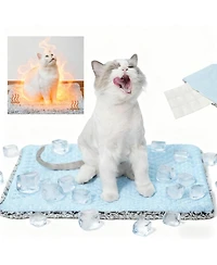 Aronkl 2 1 Self Warming Cooling Pet Mat Machine Washable Portable for Cats Dogs All Seasons