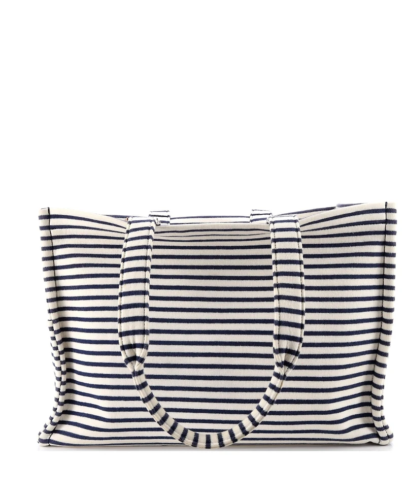 Pre-Owned Celine Large Cabas Thais Tote Triomphe Striped Canvas