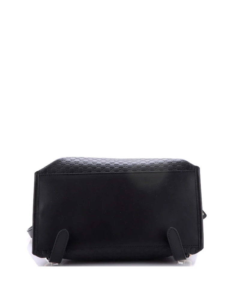 Pre-Owned Gucci Medium Drawstring Flap Backpack Microguccissima Leather