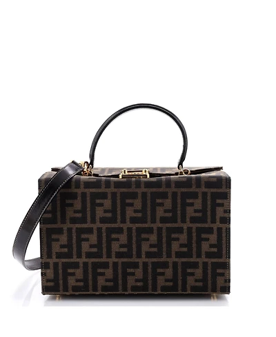 Pre-Owned Fendi Medium Vintage Convertible Lock Box Bag Zucca Canvas