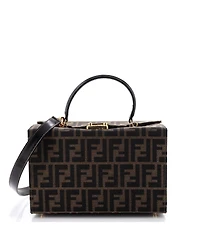 Pre-Owned Fendi Medium Vintage Convertible Lock Box Bag Zucca Canvas