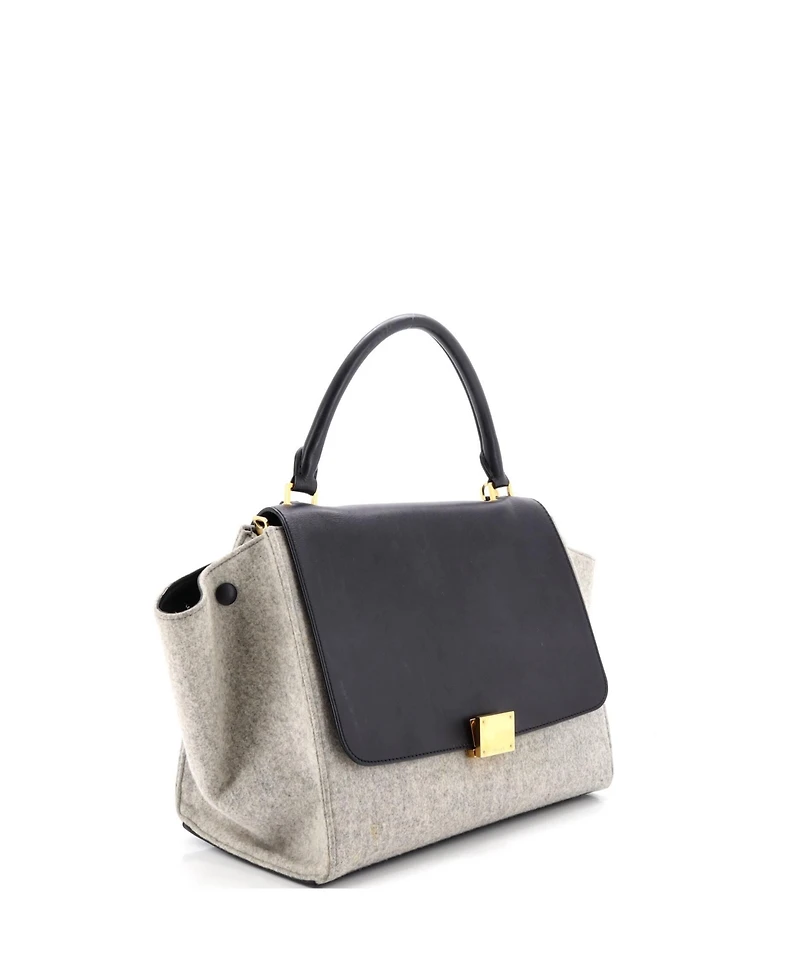 Pre-Owned Celine Medium Trapeze Bag Leather and Felt