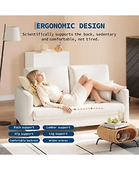 gaomon Loveseat Sofa Love Seat for Small Spaces, Mid Century Accent Chair, Solid Wood Frame, Tool-Free Assembly, Comfy Couch