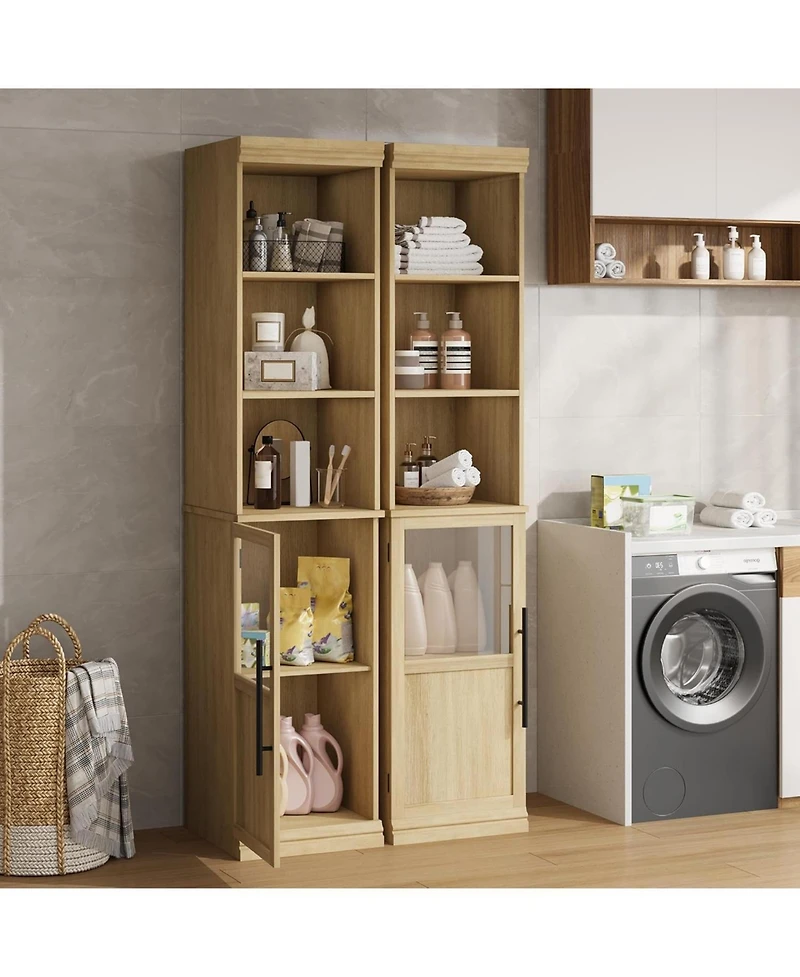 gaomon 70" Slim Tall Narrow Bathroom Storage Cabinet with Door and Adjustable Shelves, Freestanding